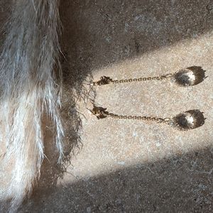 Bhldn tear drop asymmetrical crystal earrings